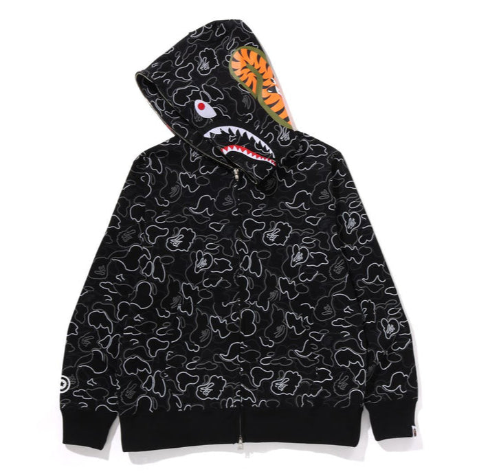 BAPE NEON CAMO SHARK FULL ZIP HOODIE