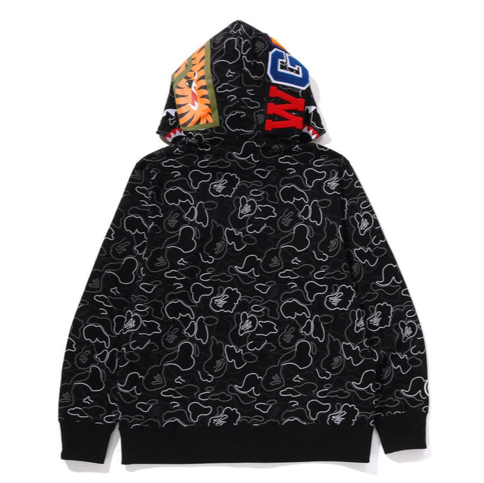 BAPE NEON CAMO SHARK FULL ZIP HOODIE