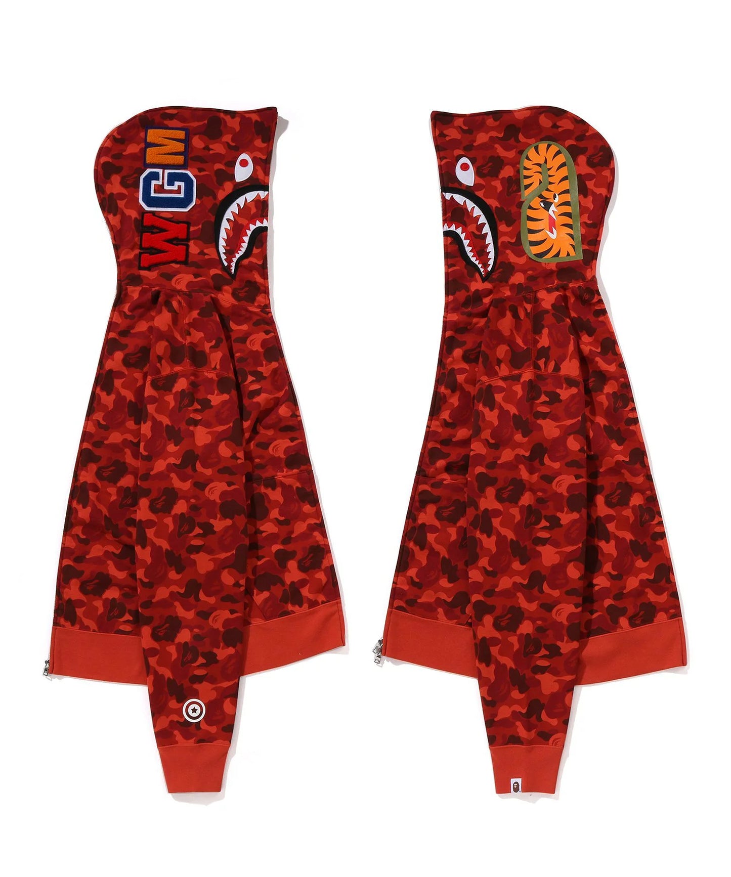 BAPE RAKUTEN CAMO SEPARATE SHARK FULL ZIP HOODIE