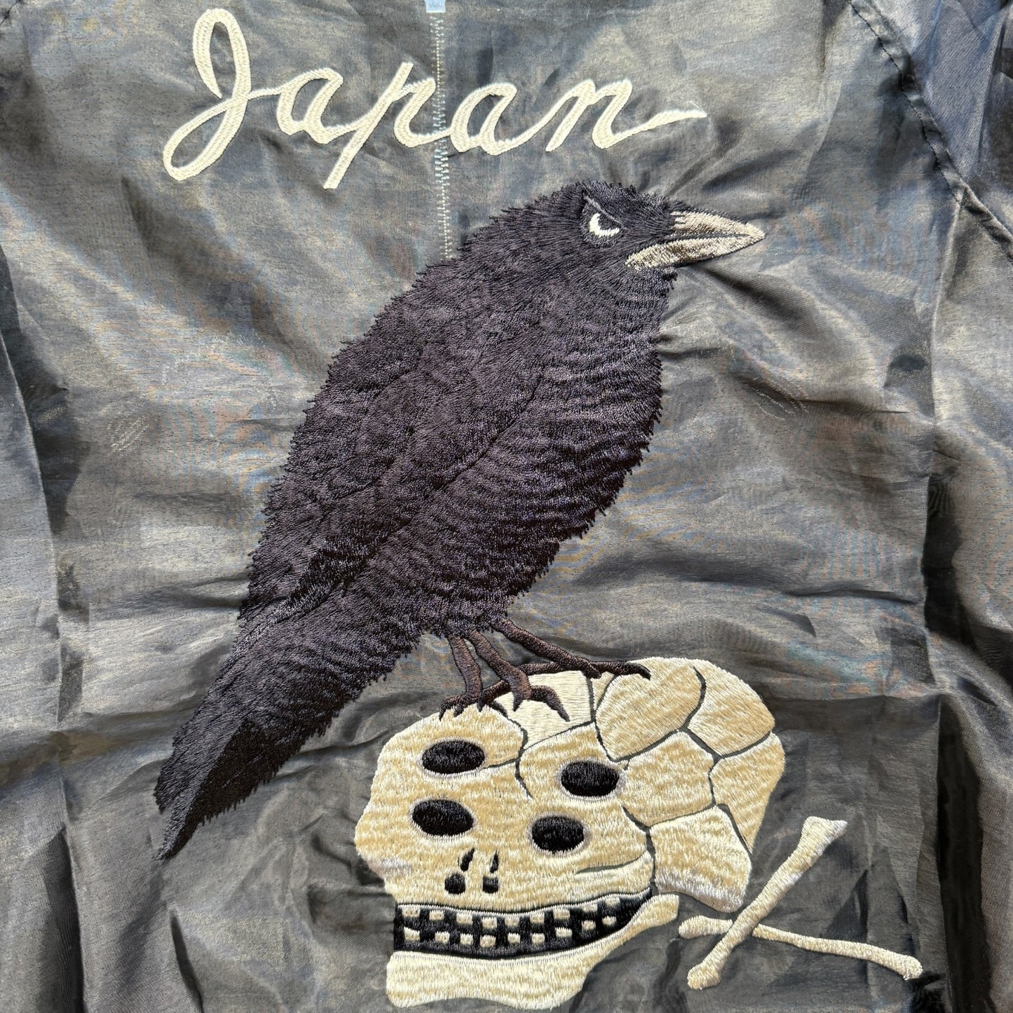 Kapital Sheer Pearl Mosquito Guard Souvenir Jacket (Crow and Skull)