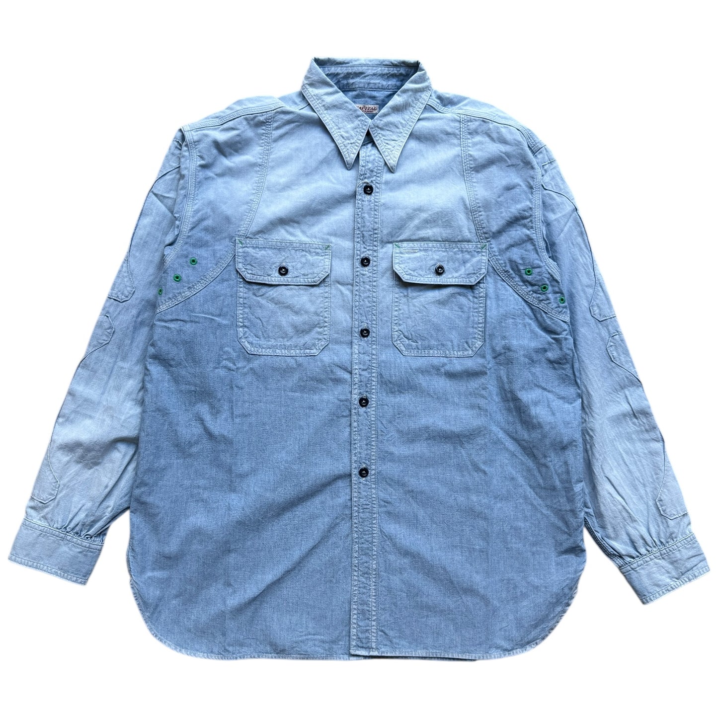 Kapital Chambray Bone Patch Ventilator Work Shirt