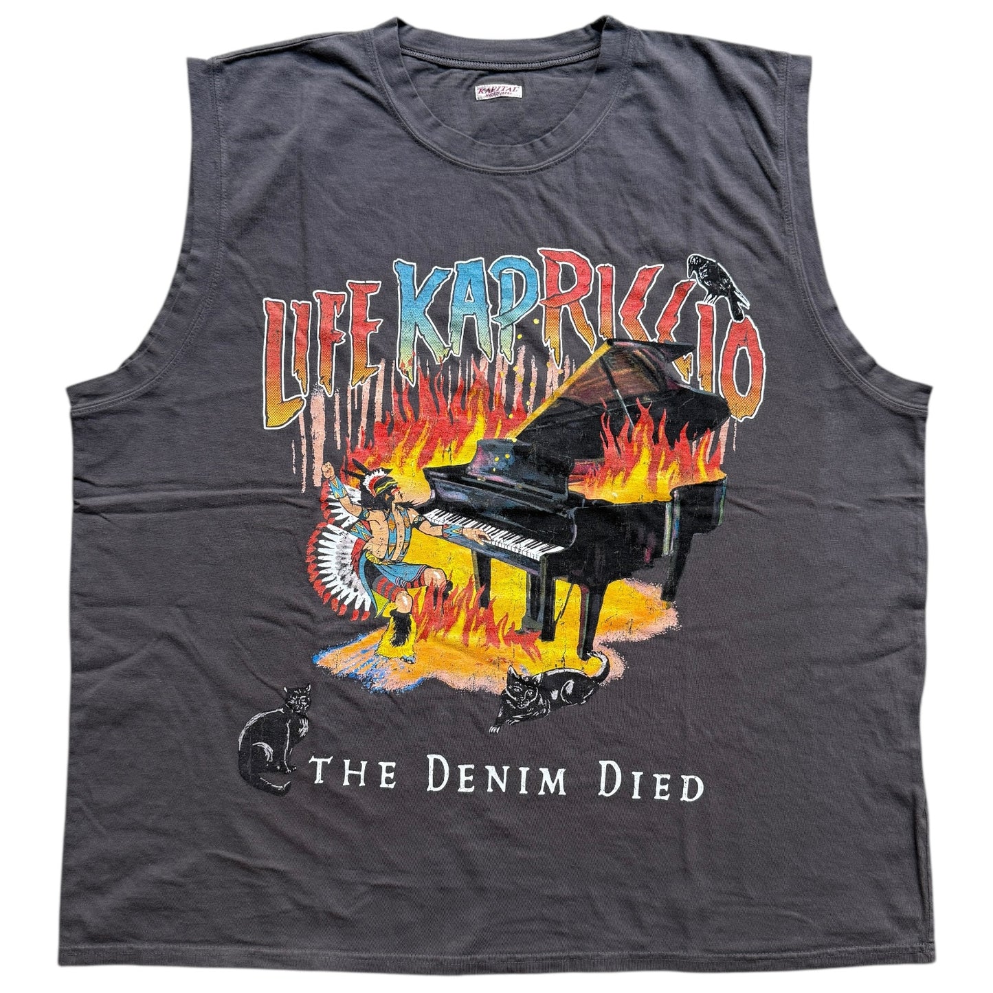 Kapital Jersey Sleeveless Big Tee (Burning Piano Print)