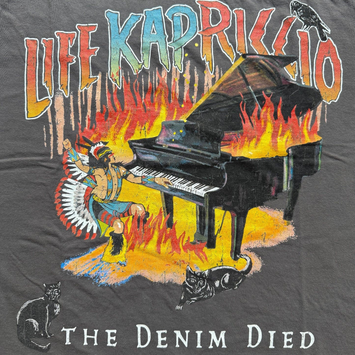 Kapital Jersey Sleeveless Big Tee (Burning Piano Print)