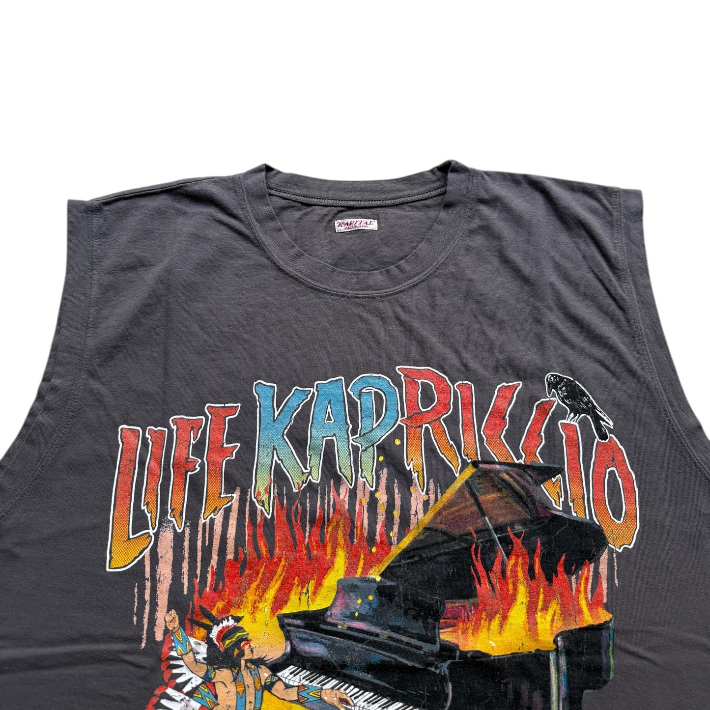 Kapital Jersey Sleeveless Big Tee (Burning Piano Print)