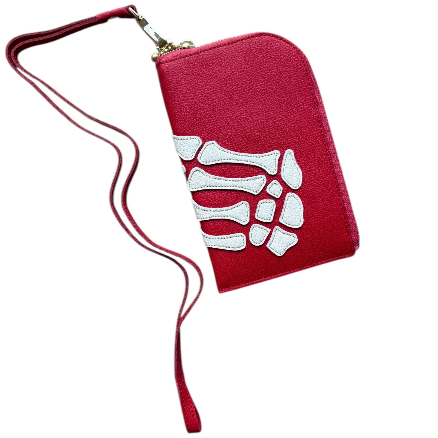 Kapital Thumbs Up Bone Hand Zip Bag