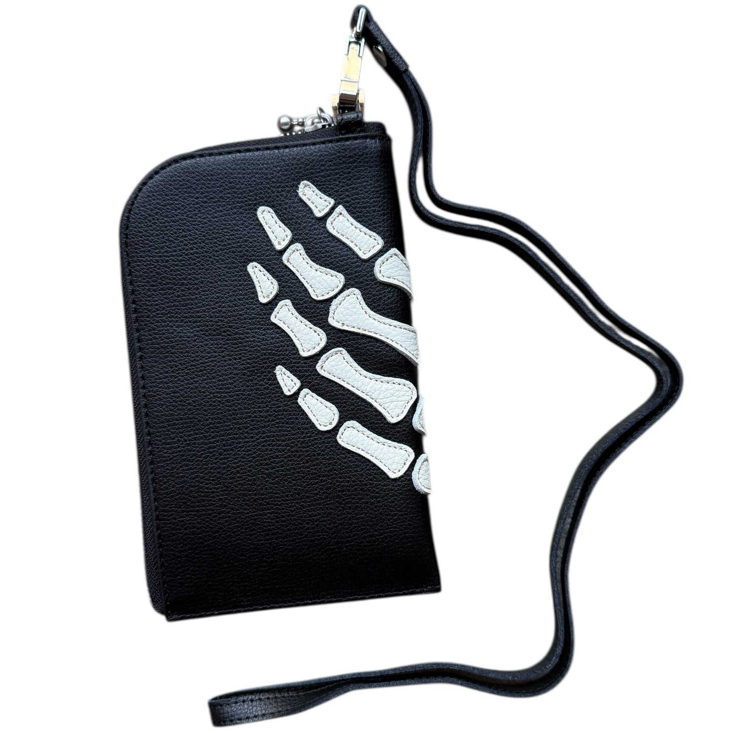 Kapital Thumbs Up Bone Hand Zip Bag