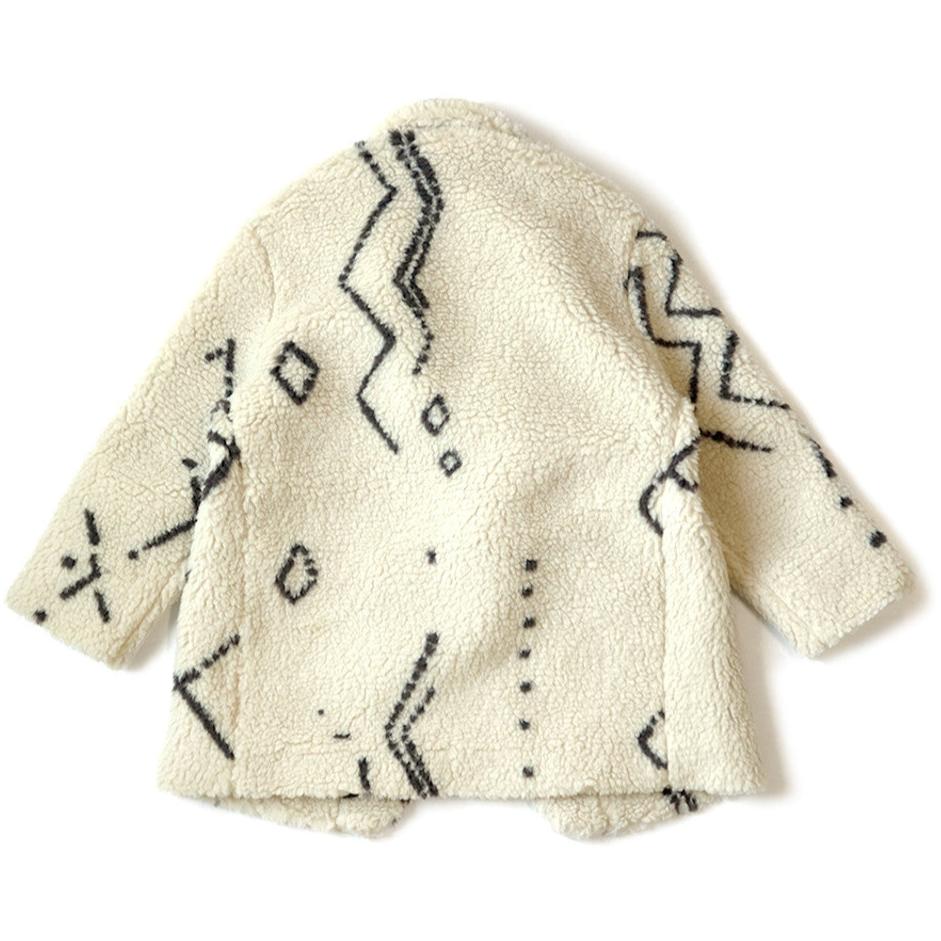 Kapital Beni Ourain Pattern Boa Fleece Pea Coat
