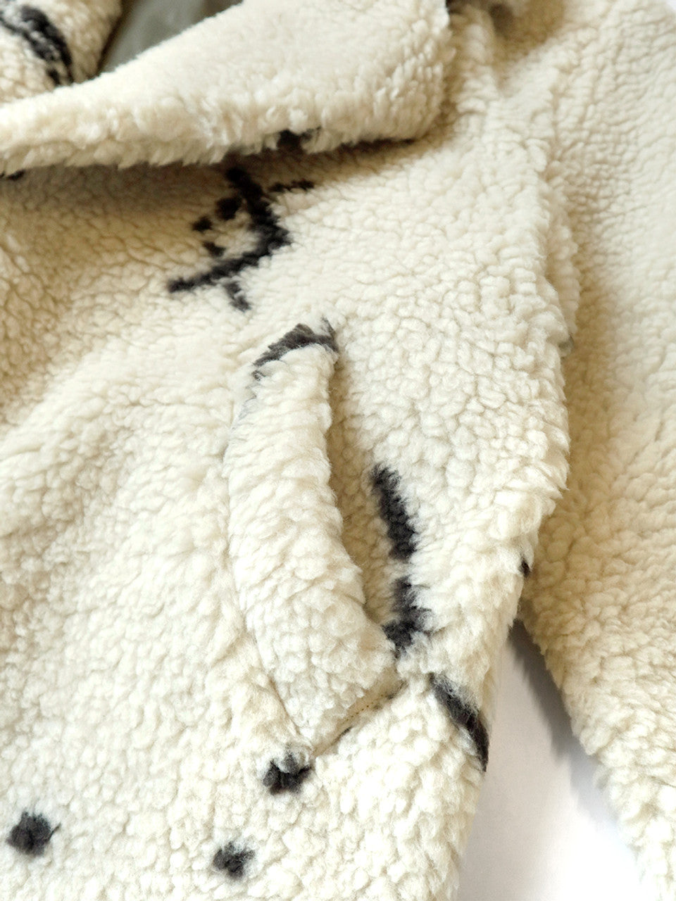 Kapital Beni Ourain Pattern Boa Fleece Pea Coat