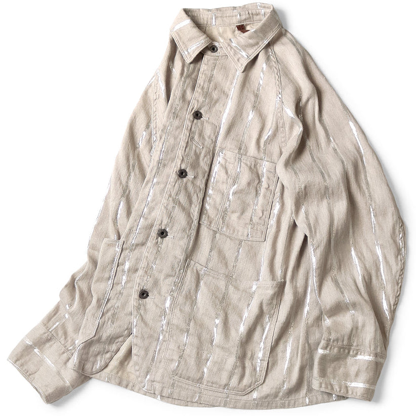 Kapital Linen Glitter Phillies Stripe Cactus Coverall