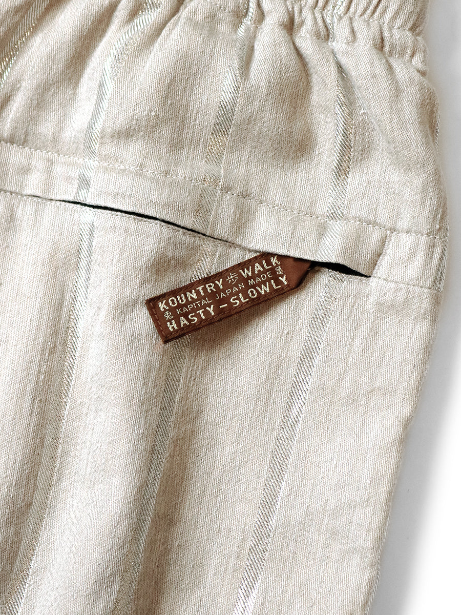 Kapital Linen Glitter Phillies Stripe Rude Baggy Pants