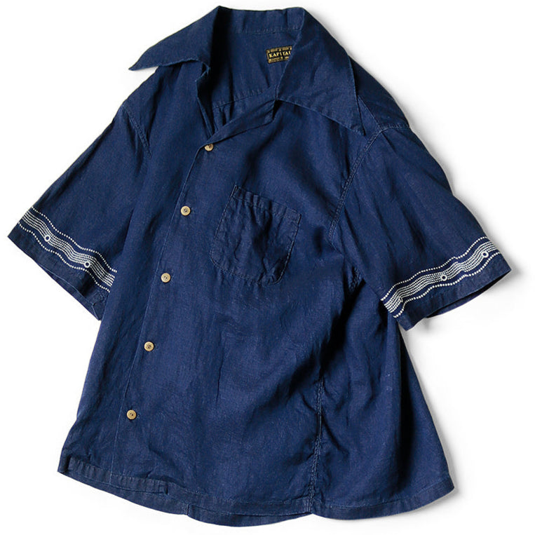 Kapital French Cross Linen Wrangle Collar Aloha Shirt (Souffle Crest Print)