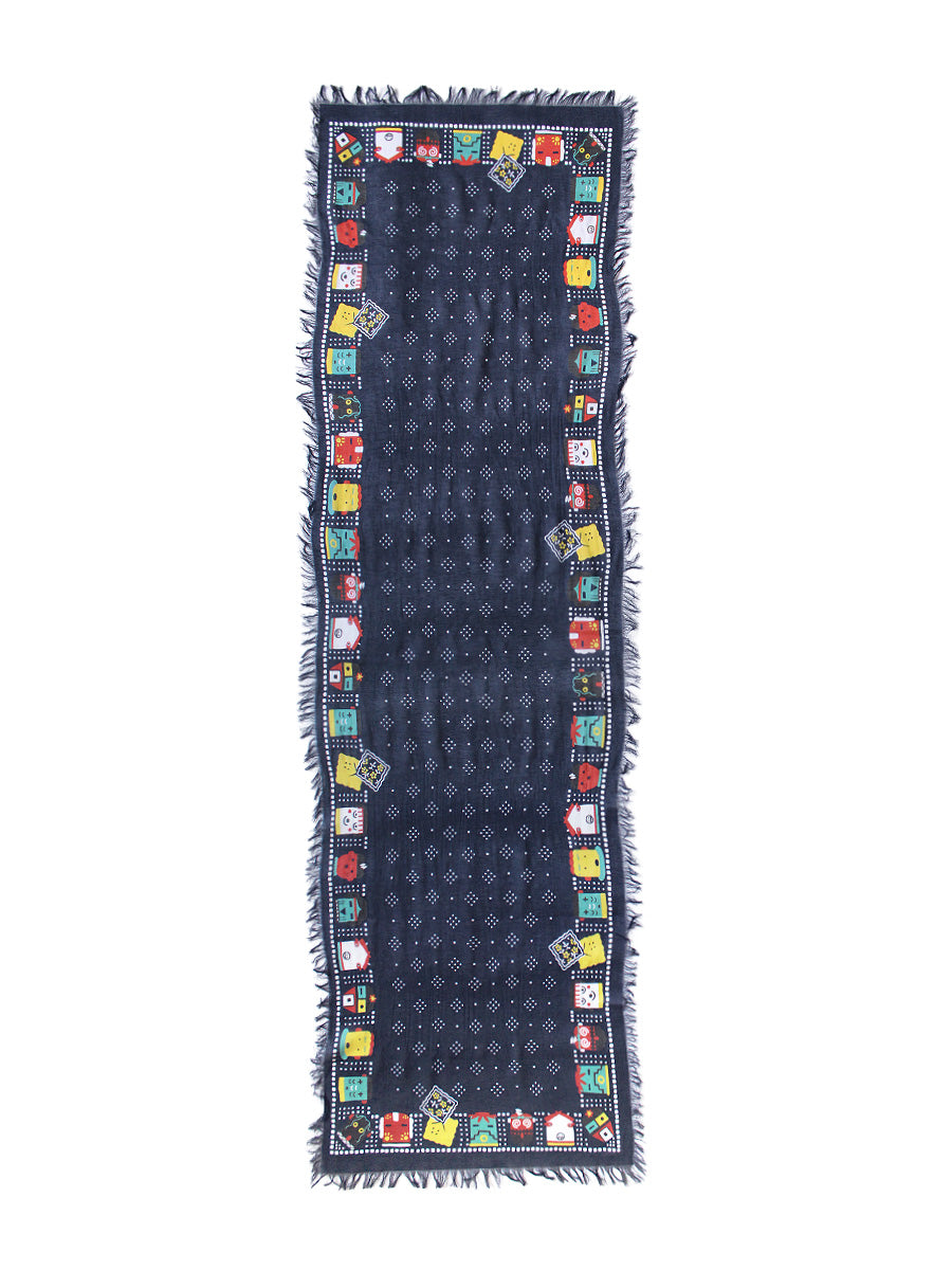 Kapital Rayon Fringe Stole (Kachina & Peckish Rainbowy)