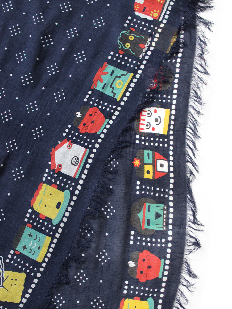 Kapital Rayon Fringe Stole (Kachina & Peckish Rainbowy)