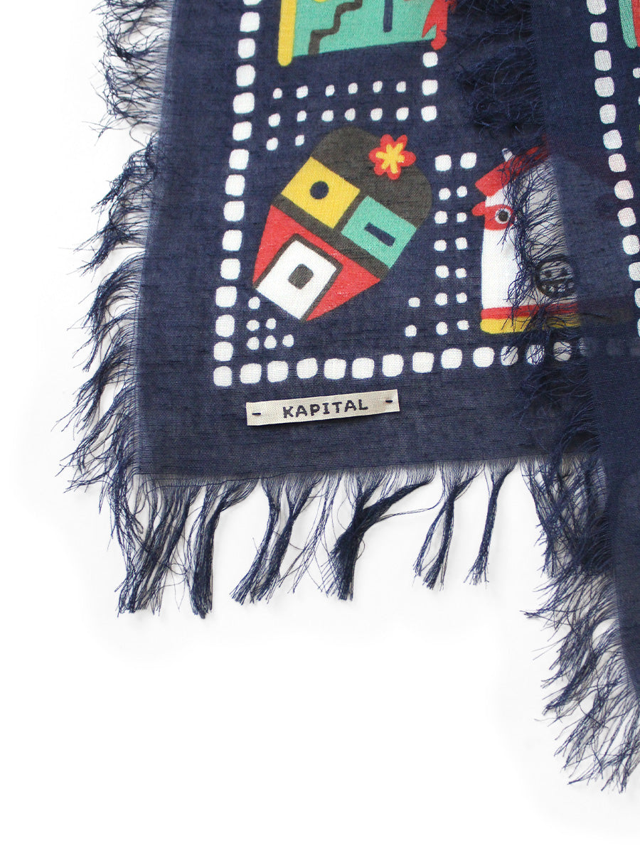 Kapital Rayon Fringe Stole (Kachina & Peckish Rainbowy)