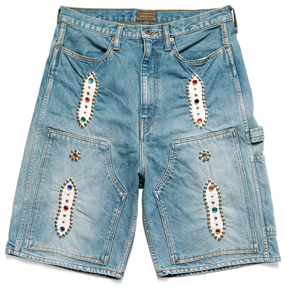 Kapital 14oz Denim Short Pants Studs Remake (Indigo Processing)
