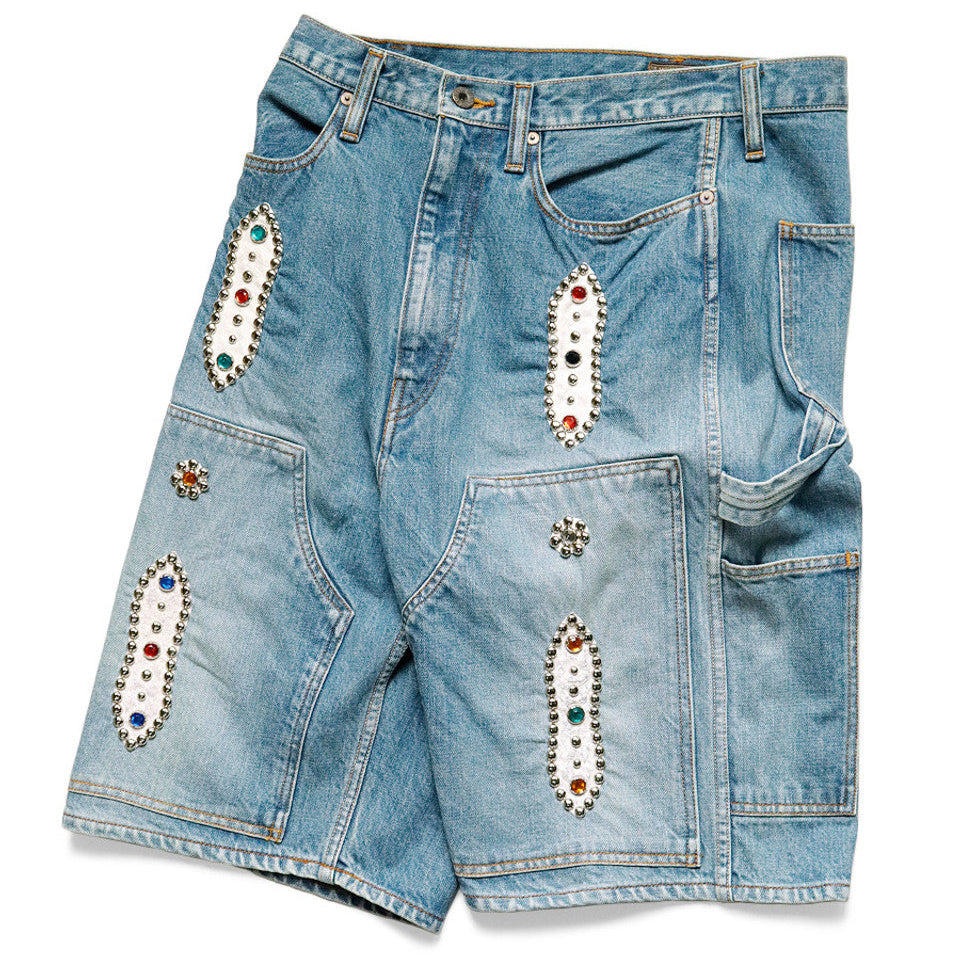 Kapital 14oz Denim Short Pants Studs Remake (Indigo Processing)
