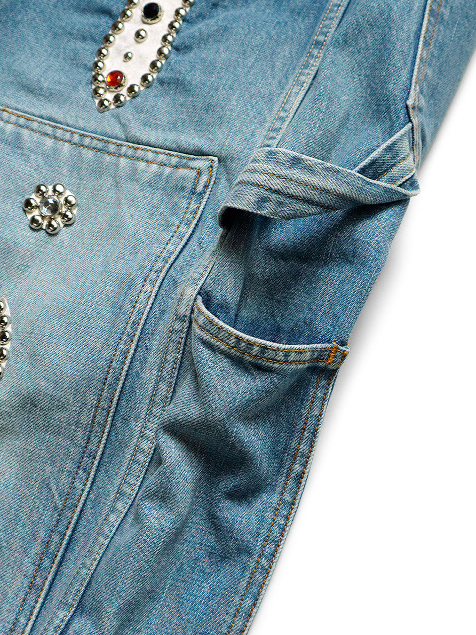 Kapital 14oz Denim Short Pants Studs Remake (Indigo Processing)