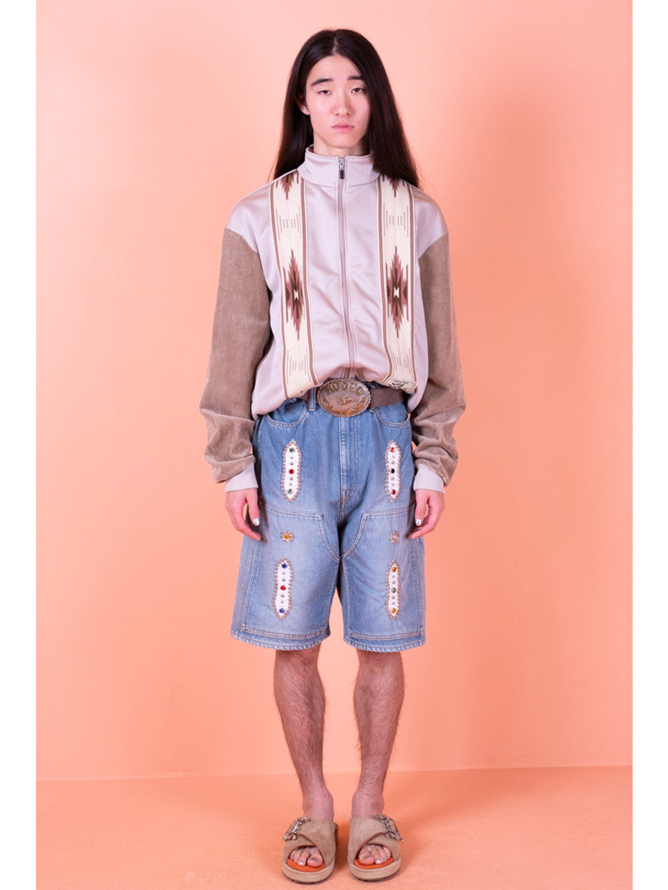 Kapital 14oz Denim Short Pants Studs Remake (Indigo Processing)