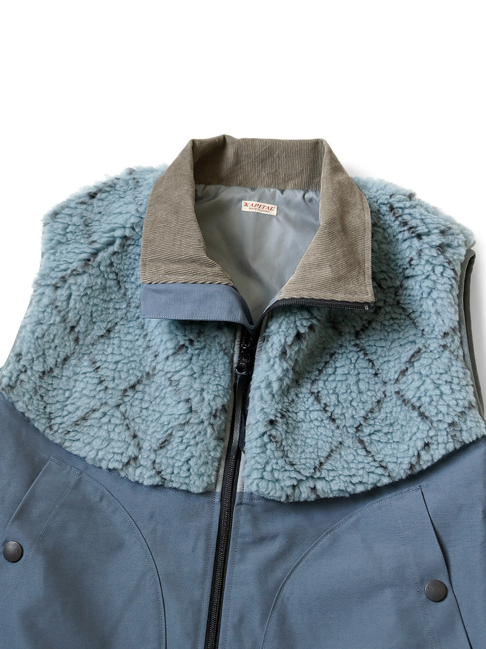 Kapital 60/40 Cross x Road Sashiko Fleece Hutte Vest