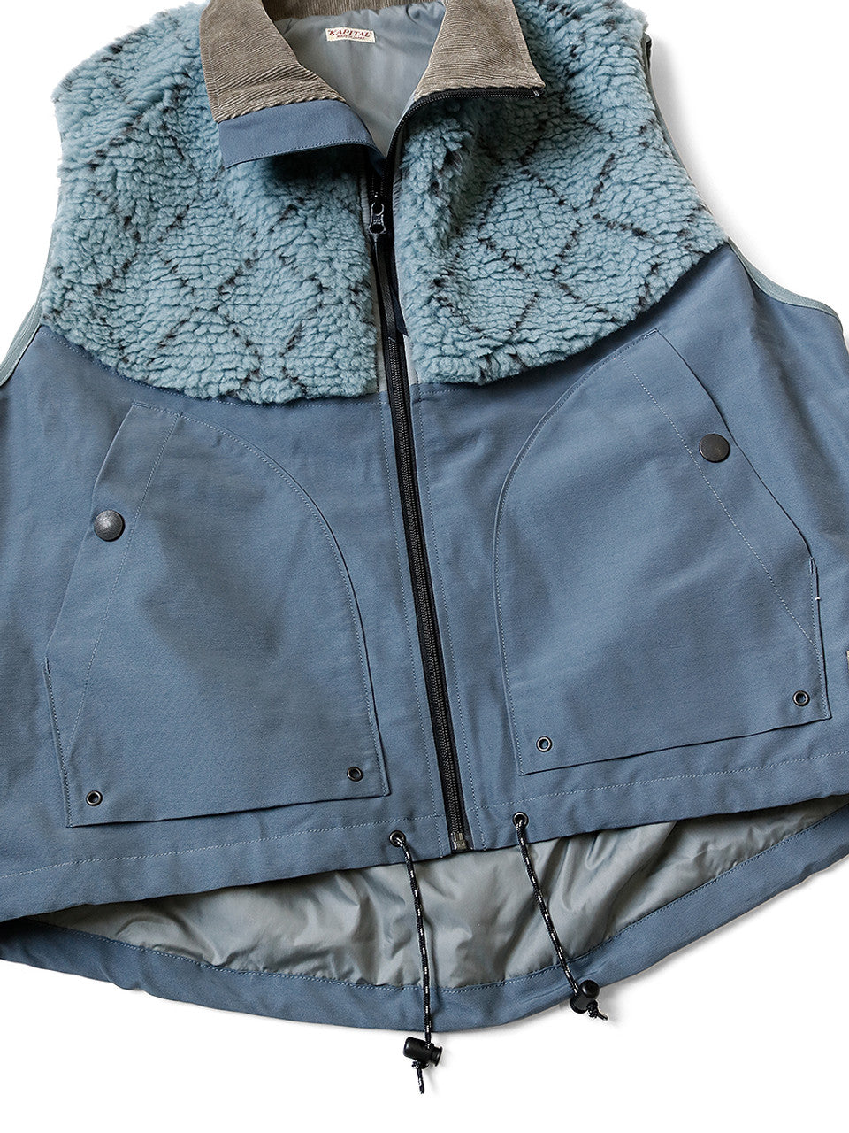 Kapital 60/40 Cross x Road Sashiko Fleece Hutte Vest
