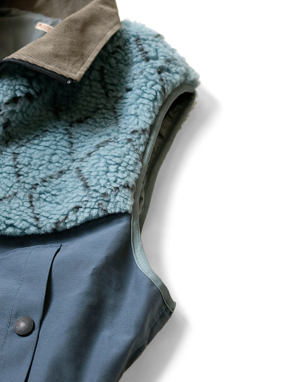 Kapital 60/40 Cross x Road Sashiko Fleece Hutte Vest