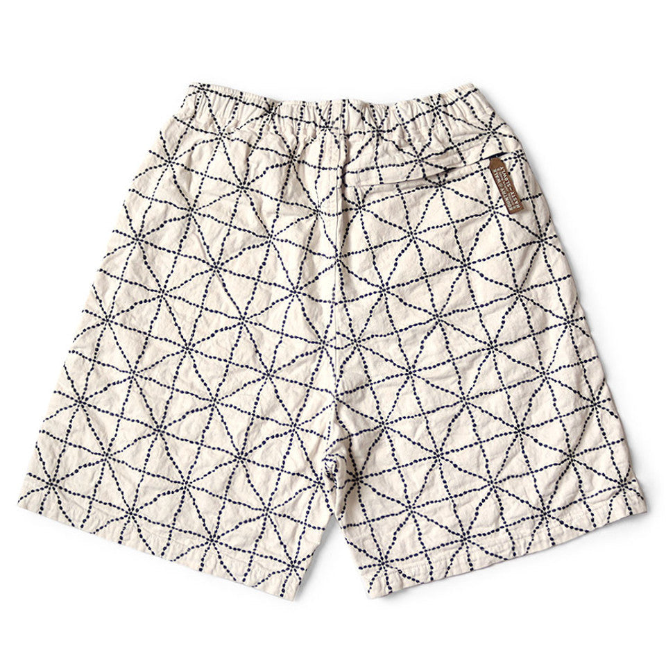 Kapital 8oz Color Denim Folk-Dojo Embroidered Easy Shorts