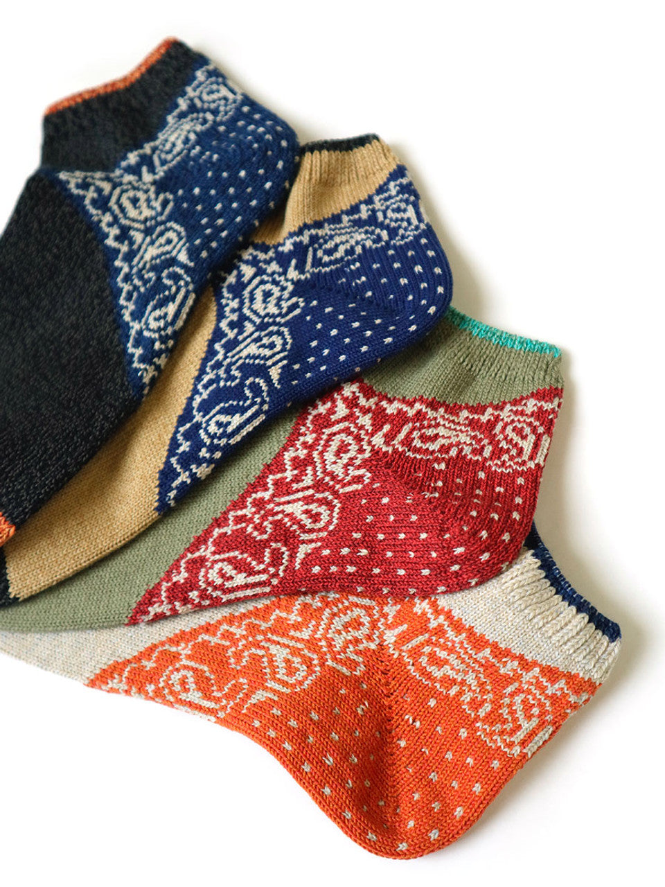 Kapital 96 Heel Paisley Bandana Ankle Socks