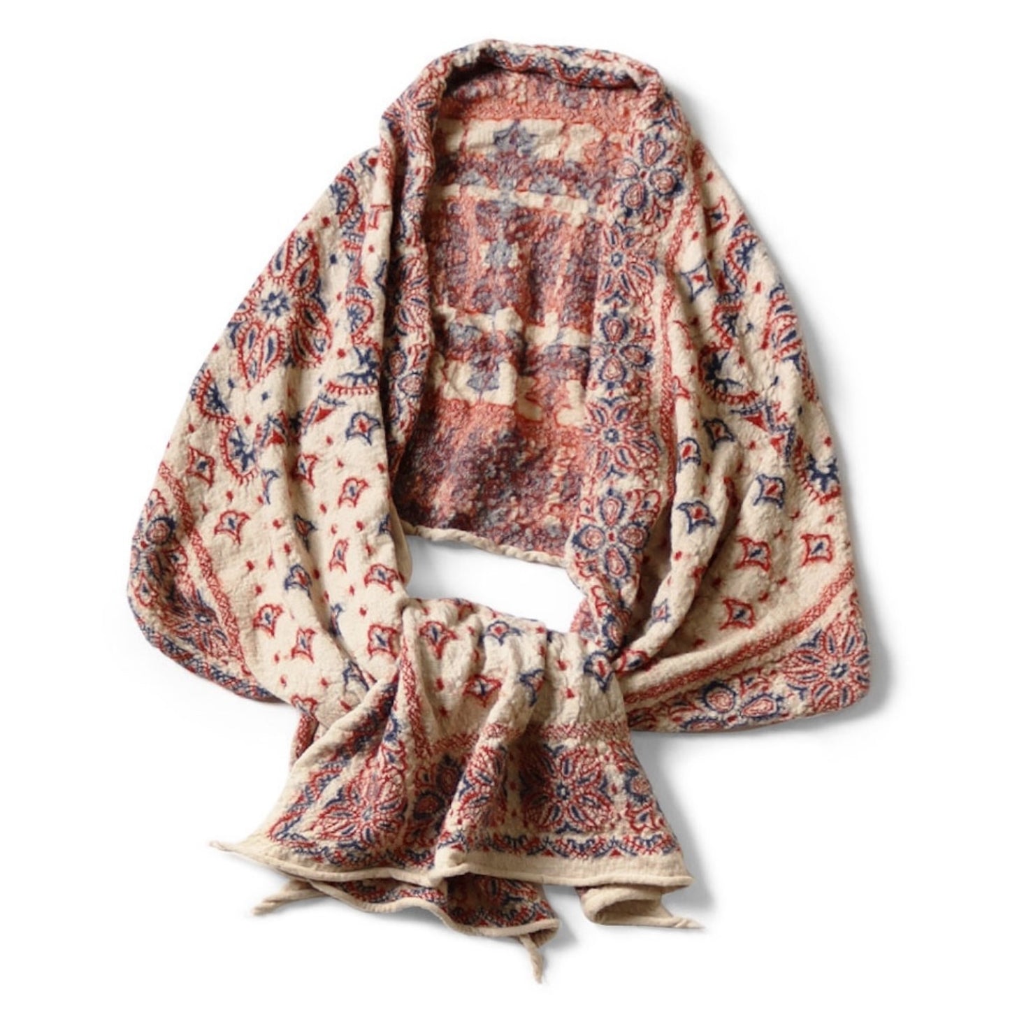 Kapital Colorful Big Felted Wool Bandana Muffler Scarf