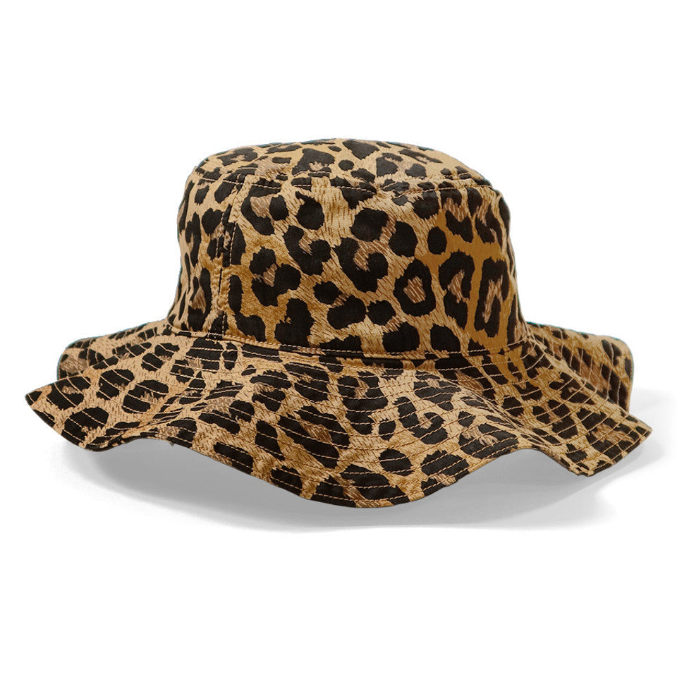 Kapital Cotton Herringbone Leopard Pattern Bucket Tulip Hat