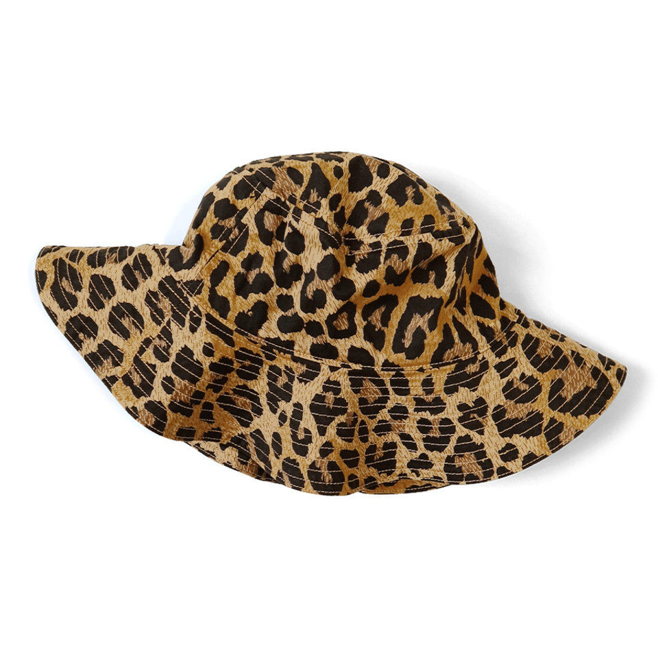 Kapital Cotton Herringbone Leopard Pattern Bucket Tulip Hat