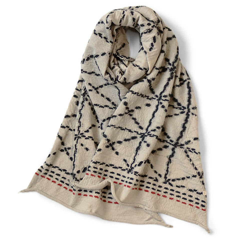 Kapital Felted Wool Sashiko Happy Scarf