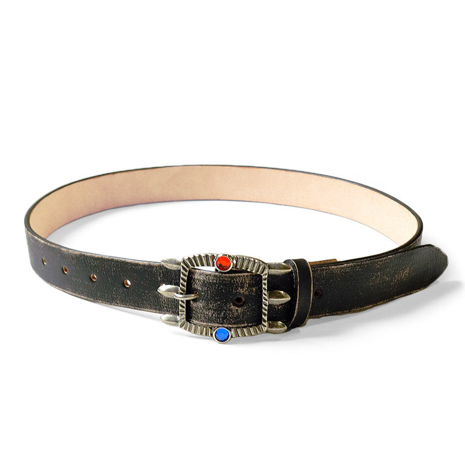Kapital Oiled Leather Atlas Disco Buckle Belt