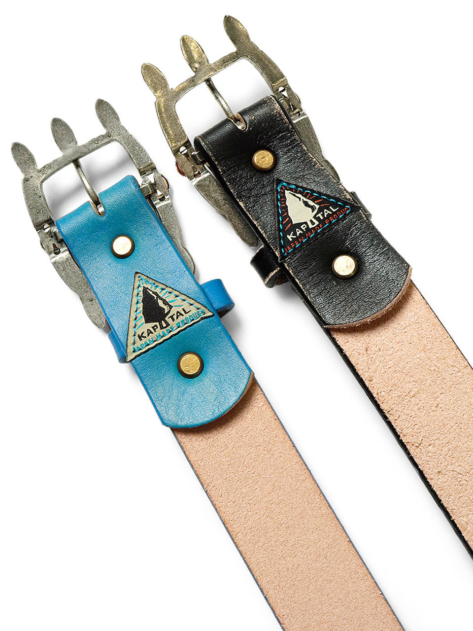 Kapital Oiled Leather Atlas Disco Buckle Belt