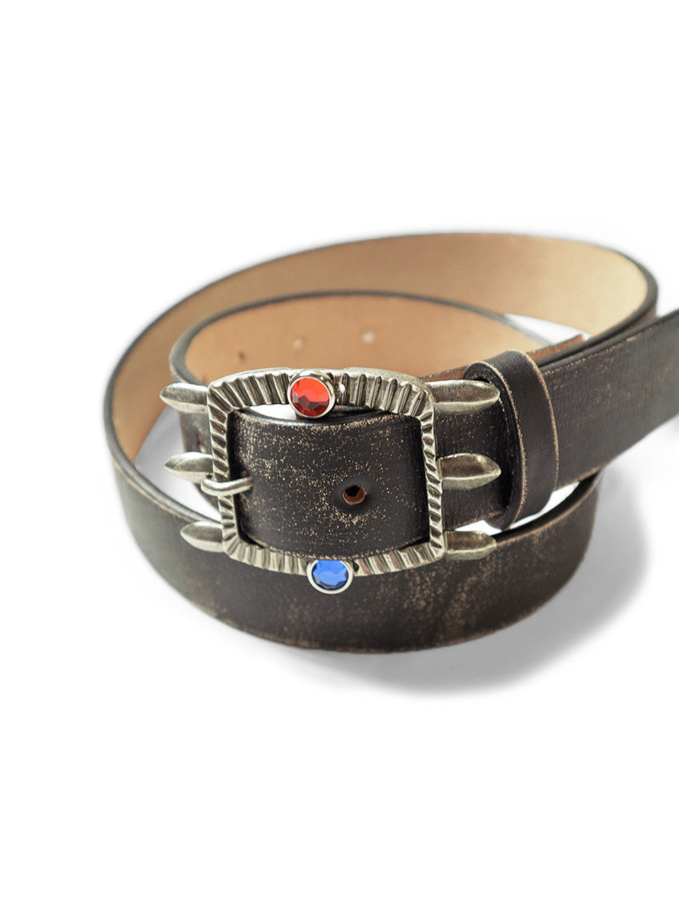 Kapital Oiled Leather Atlas Disco Buckle Belt