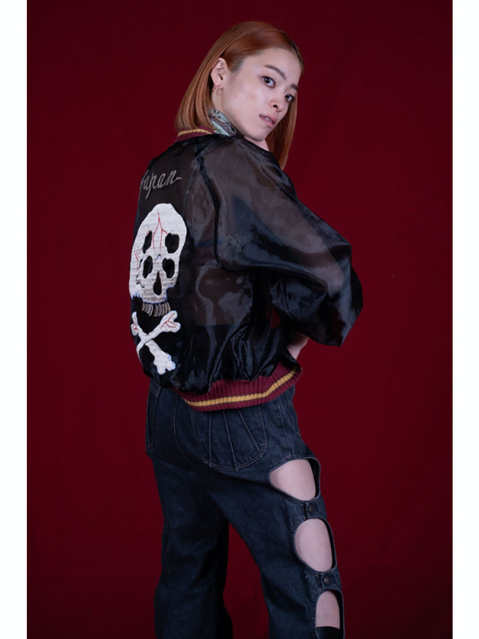 Kapital Sheer Pearl Mosquito Guard Souvenir Jacket (Rain Skull)
