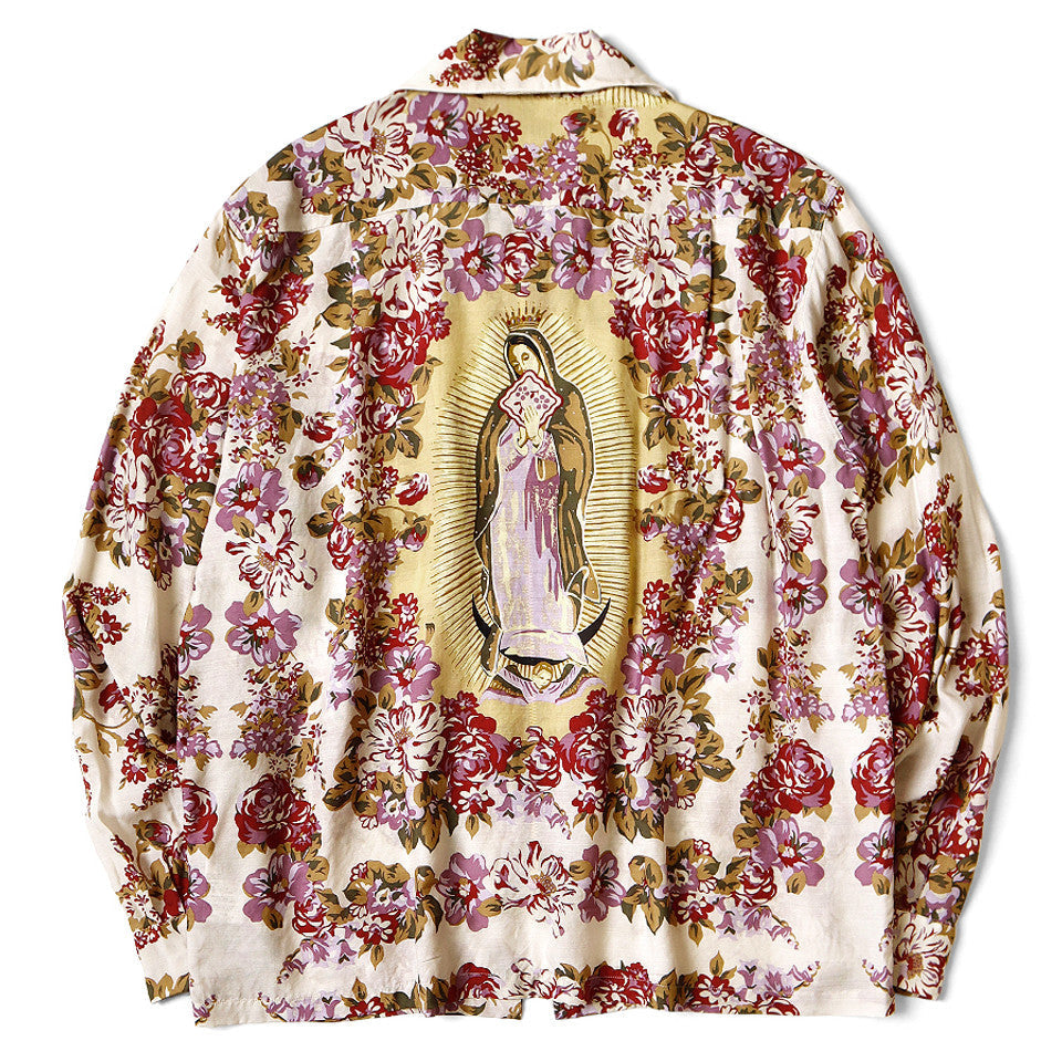 Kapital Silk Rayon Champetre Maria Pattern Drizzler Open Collar Shirt (Long Sleeves)