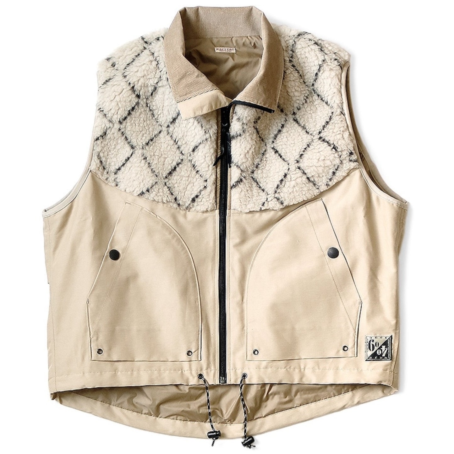 Kapital 60/40 Cross x Road Sashiko Fleece Hutte Vest