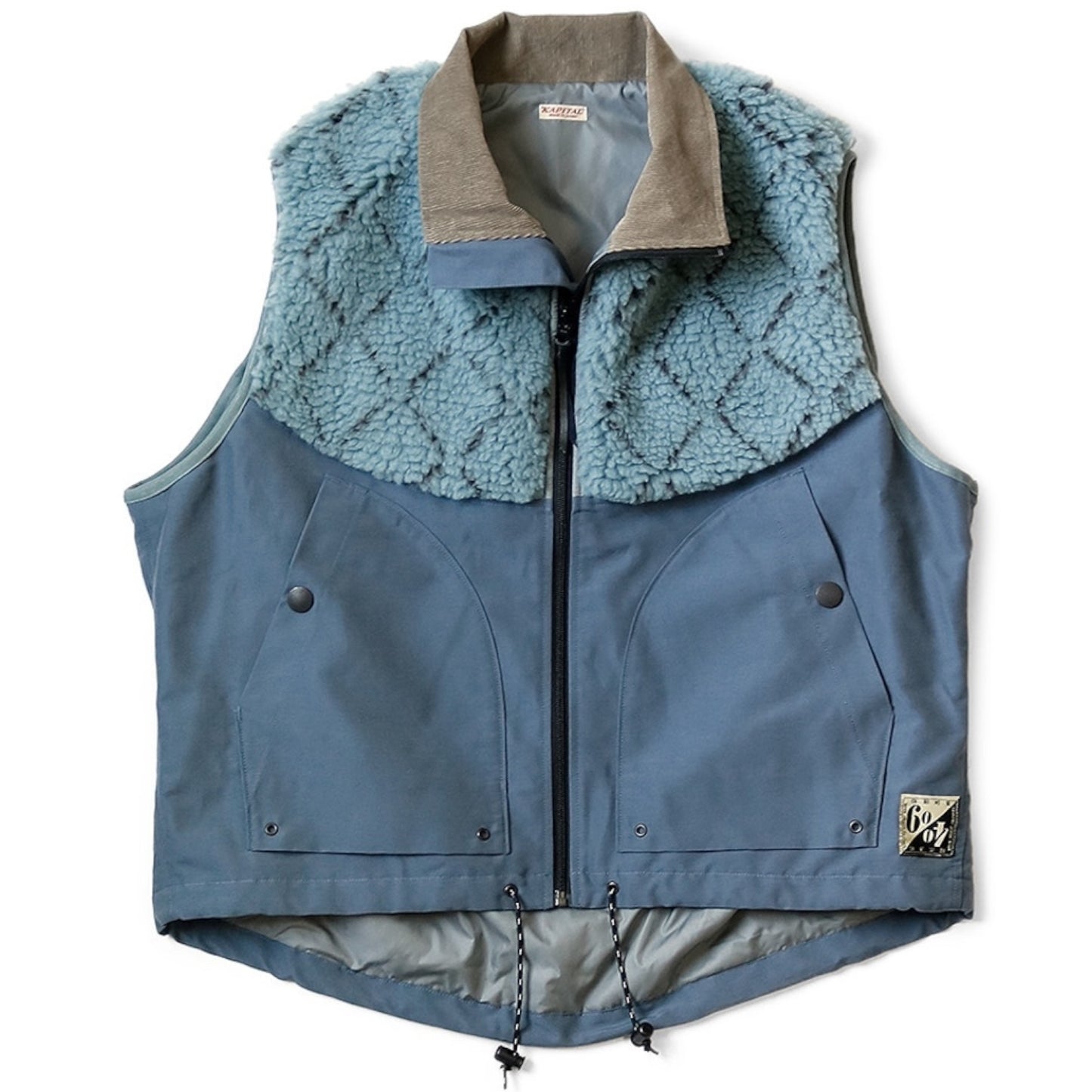 Kapital 60/40 Cross x Road Sashiko Fleece Hutte Vest