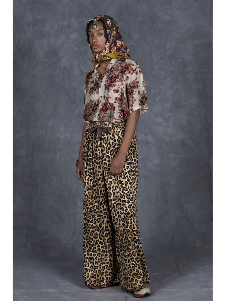 Kapital Combed Burberry Leopard Print Rude Baggy Pants