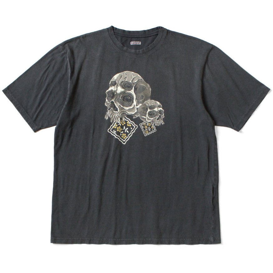 Kapital Jersey Crew T-Shirt (Peckish Rain Skull Print