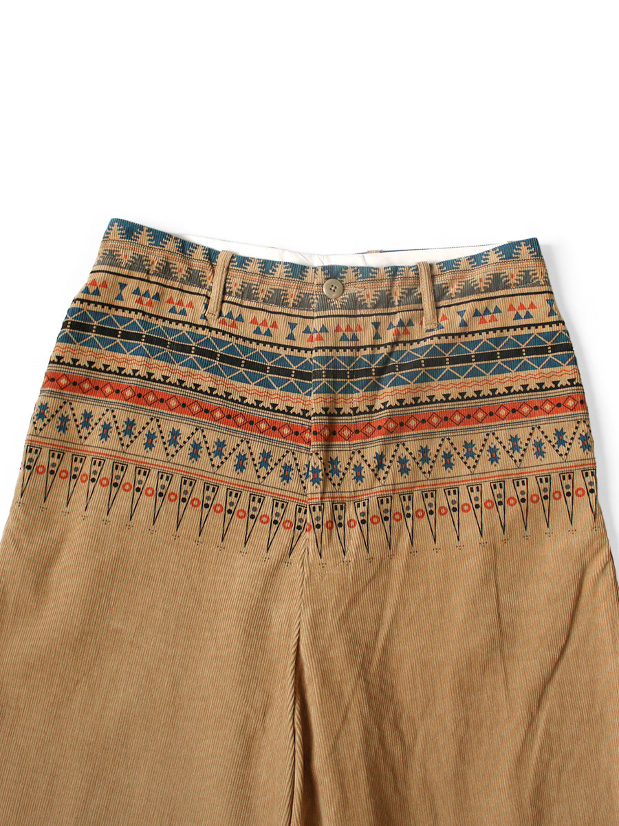 Kapital 14Wale Corduroy Tapered Pants (Town Craft Tribe Pattern)