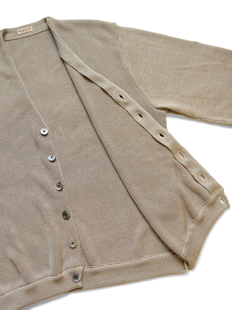 Kapital 10G Eco Knit Elbow Coneybowy Short Cardigan
