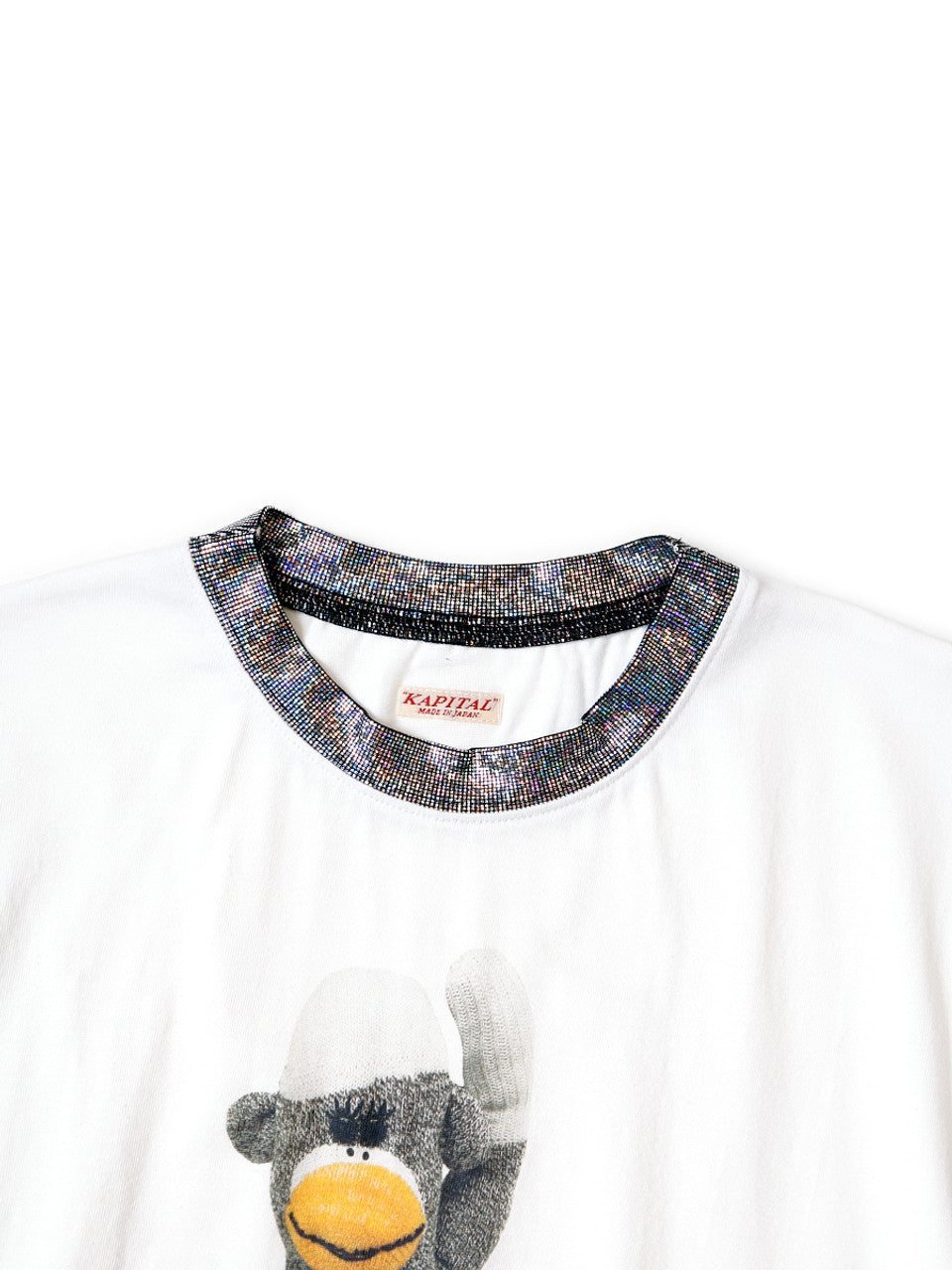 Kapital Tenjiku Glitter Ringer T-Shirt (Monkey Disco Print. by Nene)