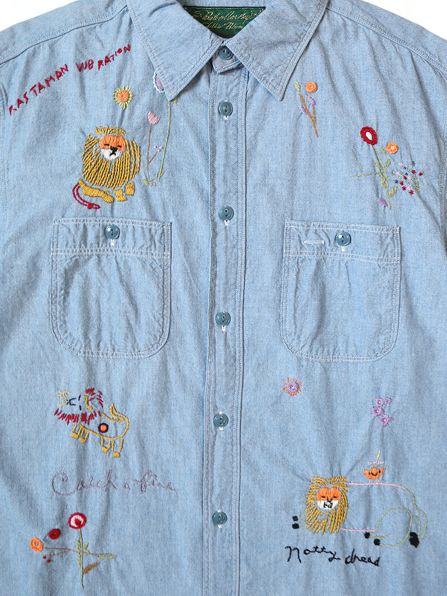 Kapital Dungaree Lion Song Embroidery Work Shirt