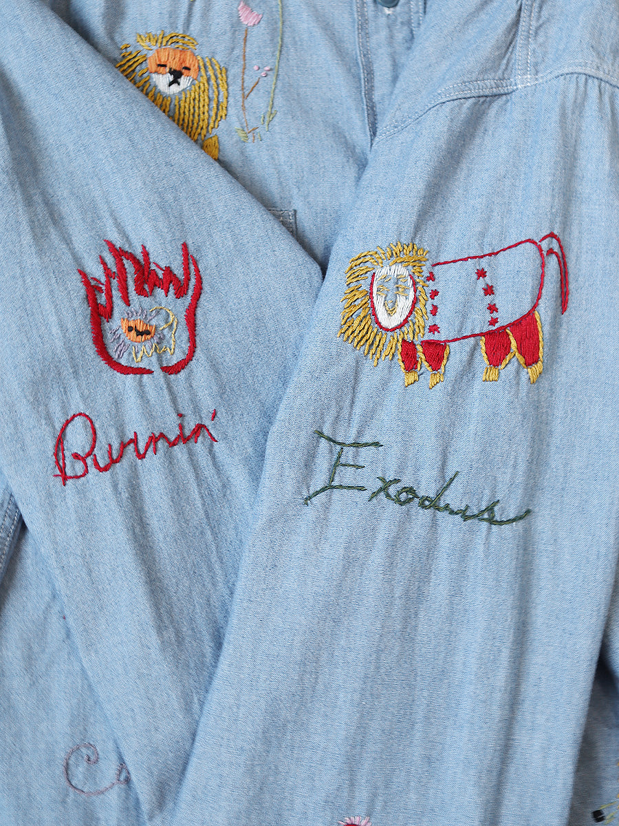 Kapital Dungaree Lion Song Embroidery Work Shirt