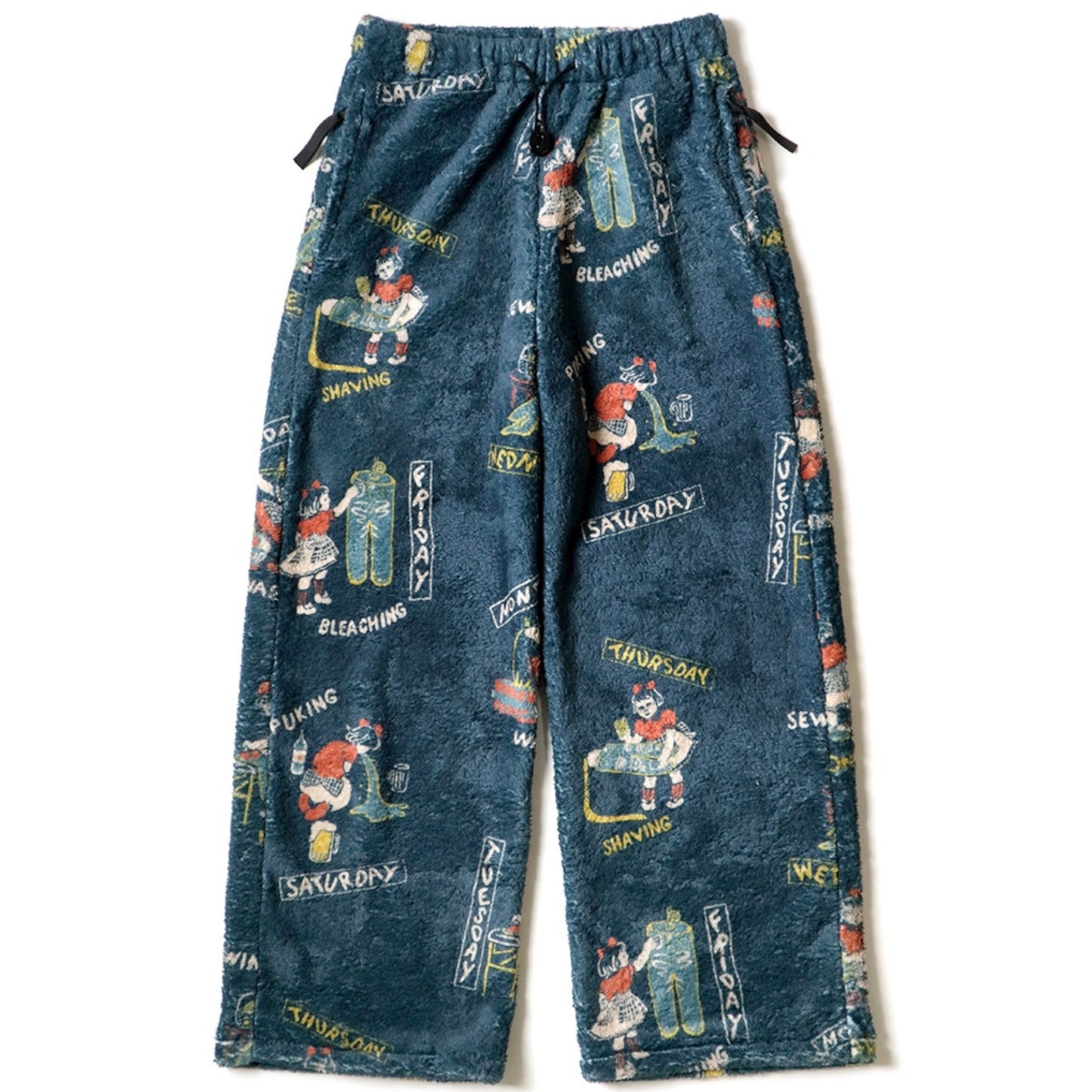 Kapital Country Calendar Pattern Fleece Easy Straight Pants