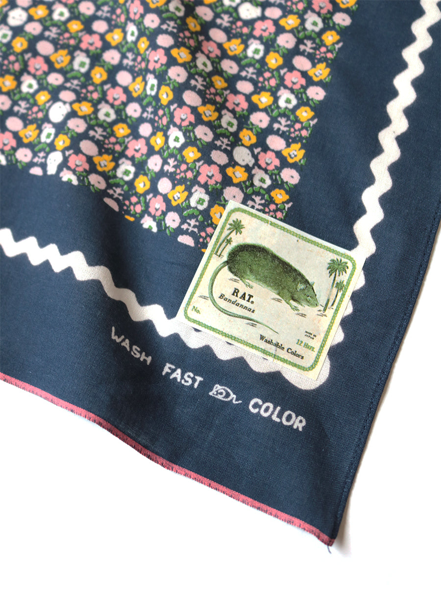 Kapital Fastcolor Selvedge Bandana (Skull & Flower)