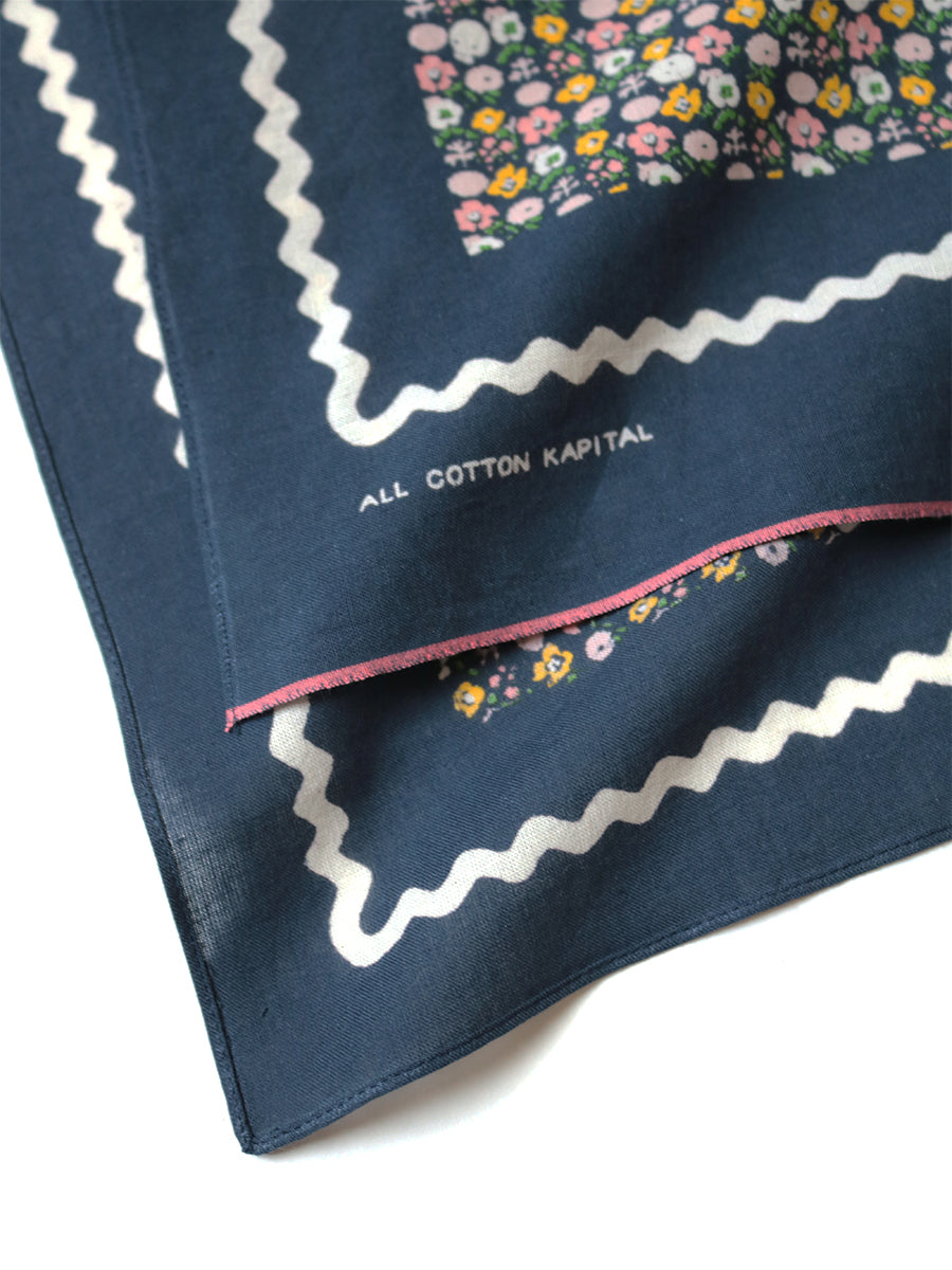 Kapital Fastcolor Selvedge Bandana (Skull & Flower)