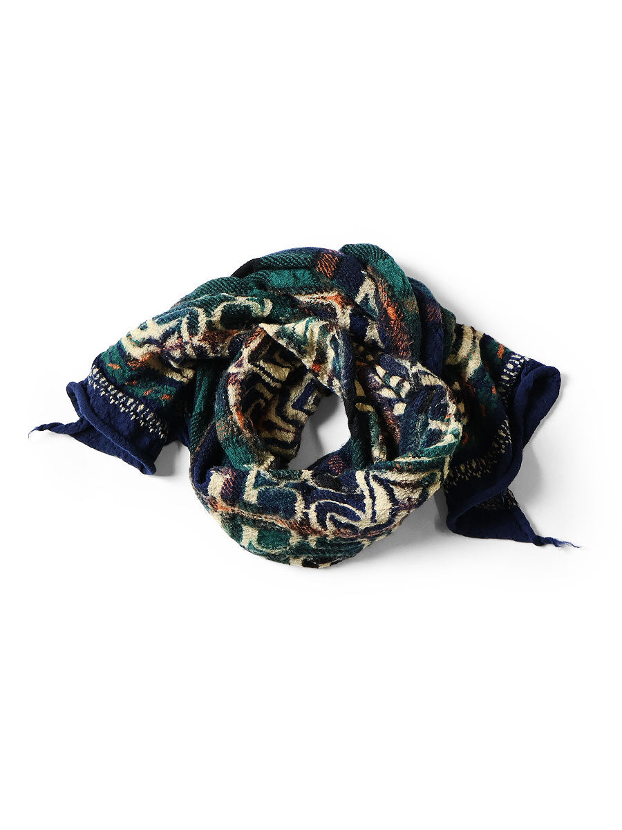 Kapital Felted Wool Tartan Ainu Happy Scarf