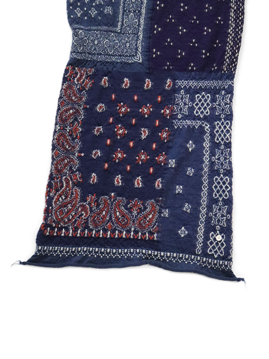 Kapital Felted Wool Bandana Patchwork Happy Scarf